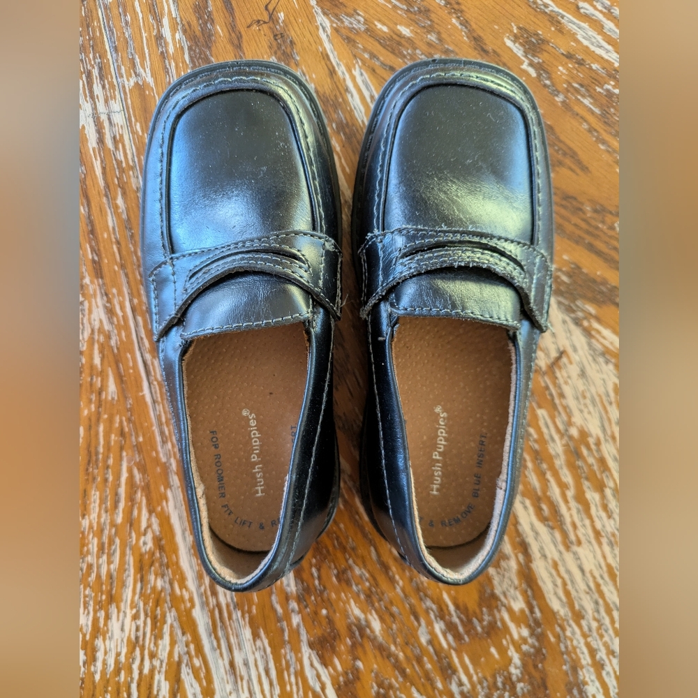 Hush Puppies Shiny Black Kids Dress Shoes